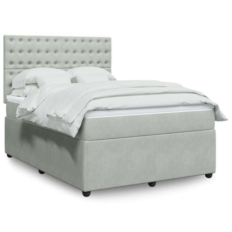 Łóżko kontynentalne WaszeMeble 140x190 cm jasnoszare WM-3294646 1 szt.