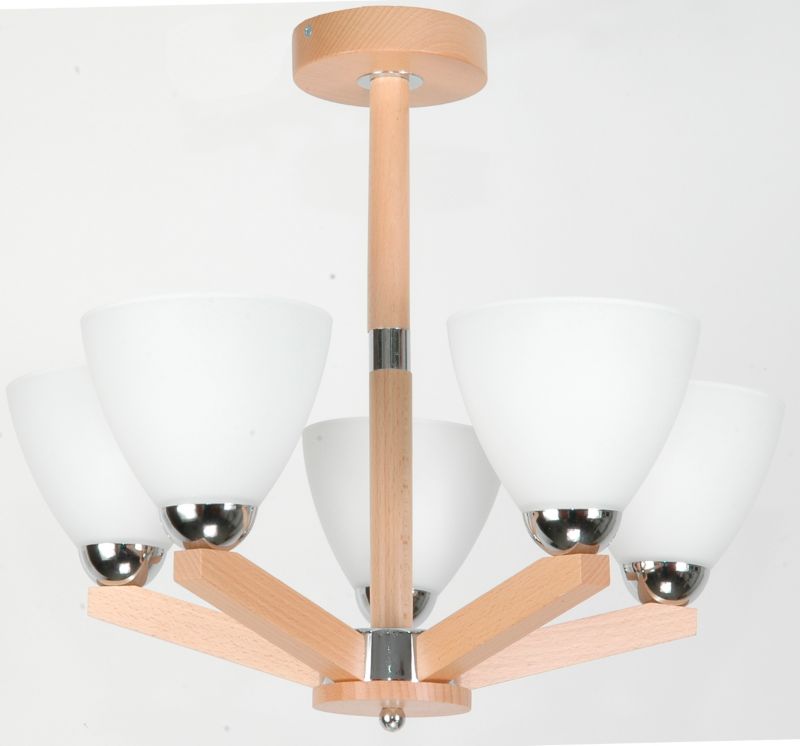 Lampa sufitowa EDYLIT żyrandol 5xE27 drewniana sosna rustykalna retro vintage BARON SOSNA 10-380 1 szt.