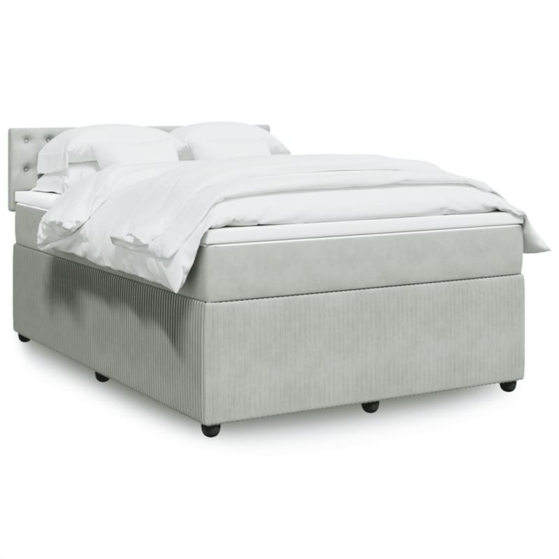 Łóżko kontynentalne WaszeMeble 140x190 cm jasnoszare WM-3290046 1 szt.
