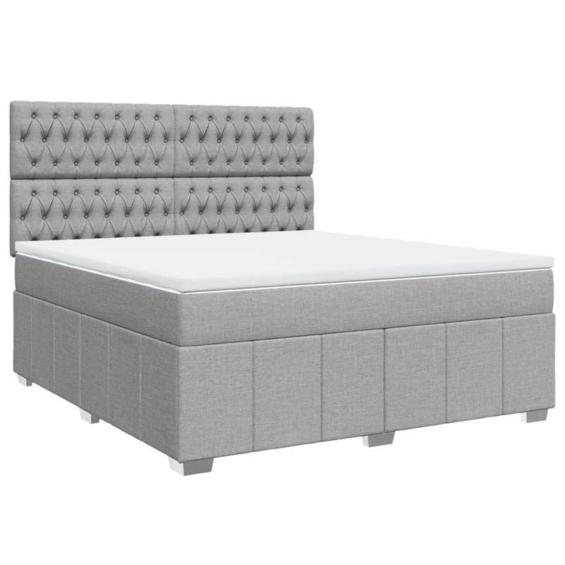 Łóżko kontynentalne WaszeMeble 180x200 cm jasnoszare WM-3291754 1 szt.