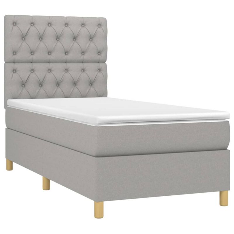 Łóżko kontynentalne WaszeMeble 80x200 cm jasnoszare WM-3135629 1 szt.