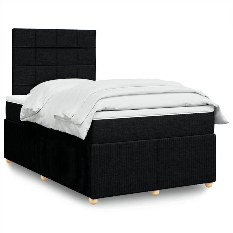 Łóżko z materacem WaszeMeble 120x200 cm Czarny tkanina z LED WM-3294297 1 szt.