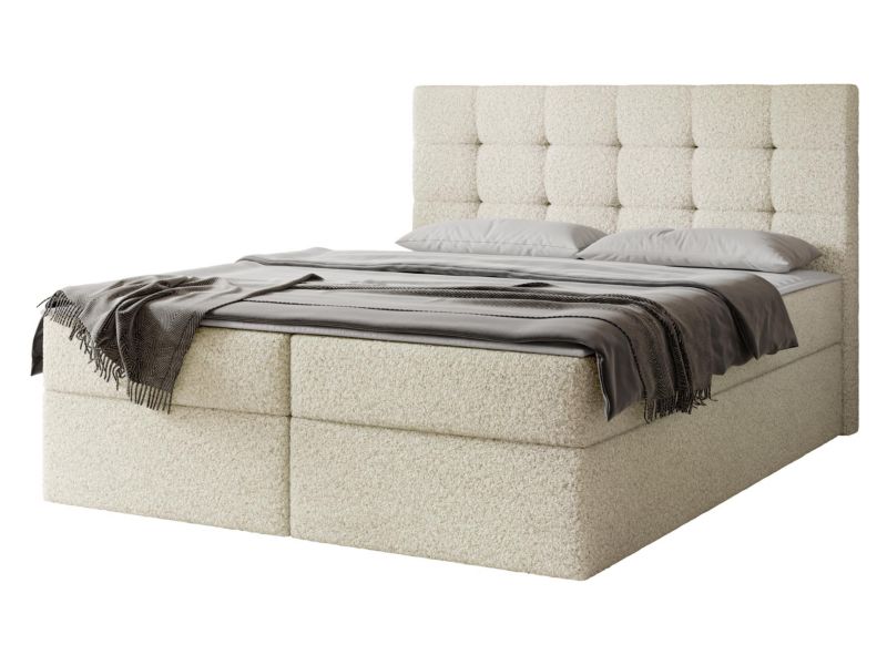Łóżko kontynentalne MIRJAN 24 Luanda Boucle 160x200 kremowy 1 szt.
