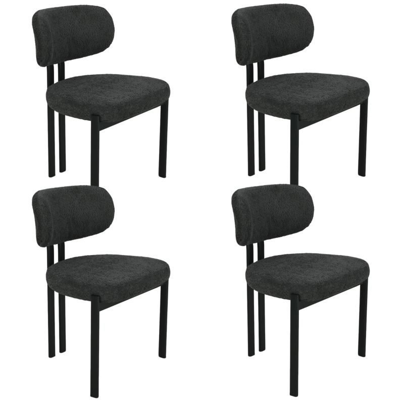 Krzesła tapicerowane HowHomely ARLO boucle czarne metal 82,5x56x56 cm 1 kpl.