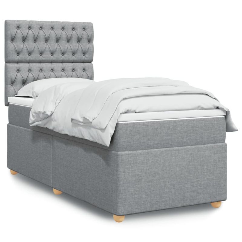 Łóżko kontynentalne WaszeMeble 90x190 cm jasnoszare WM-3291142 1 szt.
