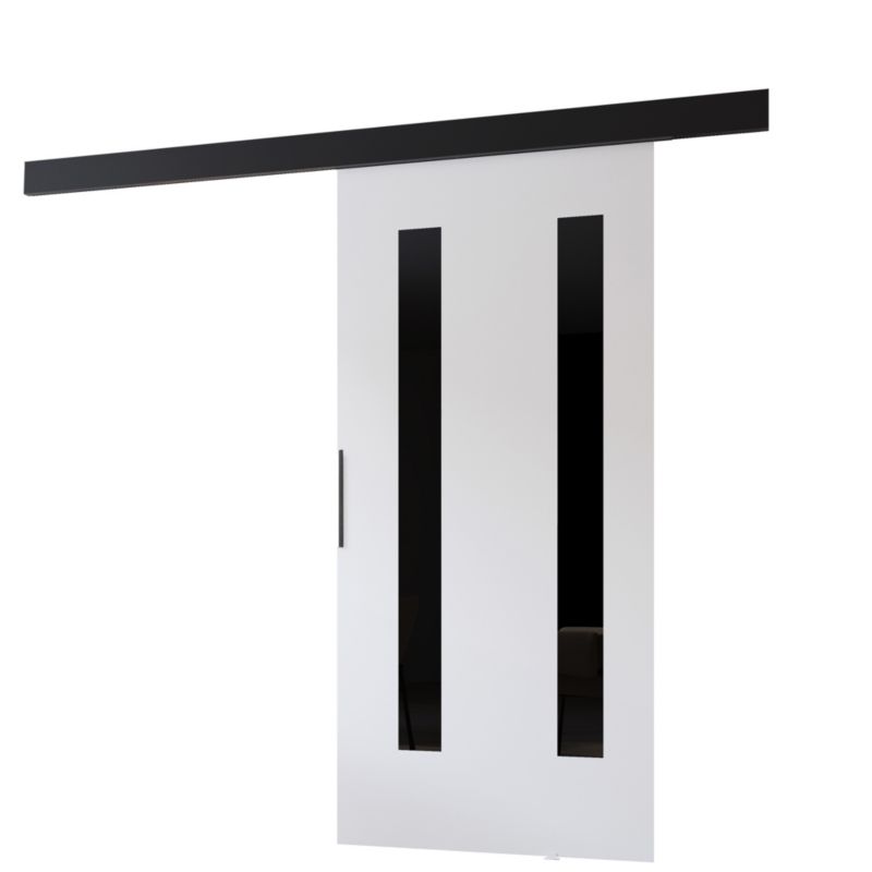 Drzwi przesuwne MINIO go for it PRIM H 96 cm białe z czarną maskownicą 1 szt.