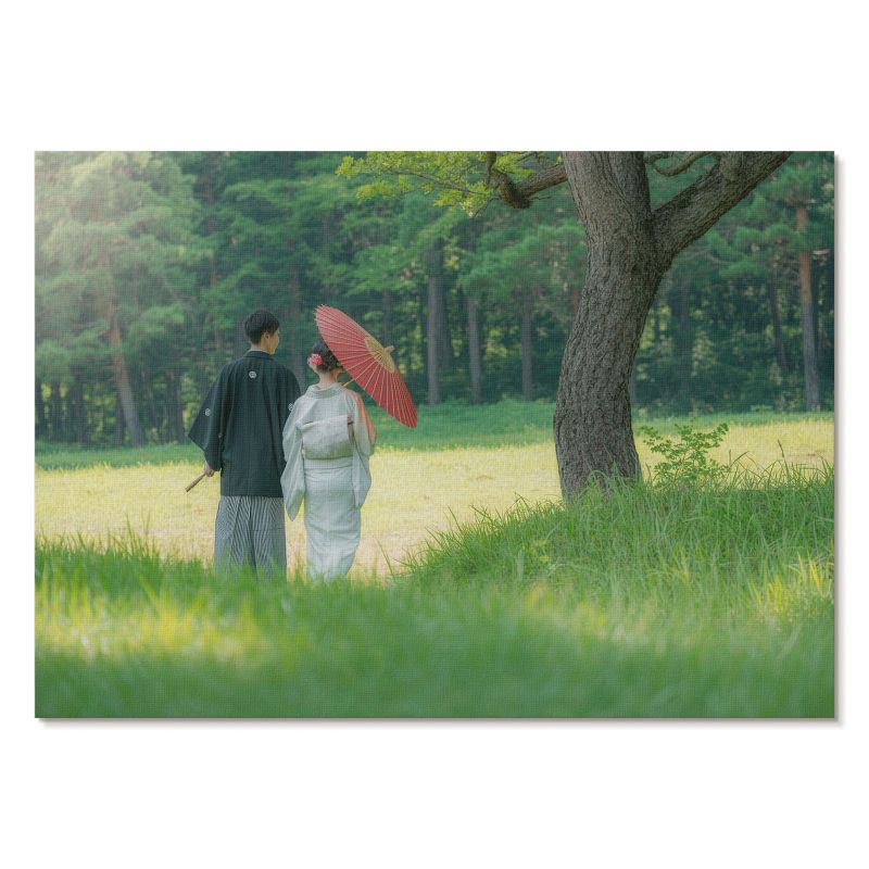 Nowoczesny Plakat na Płótnie Tulup 84x59,4 cm (A1) Japońska para Do salonu, sypialni, 1 szt.