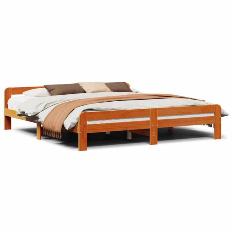 Łóżko drewniane WaszeMeble 200x200 cm brąz WM-855462 1 szt.
