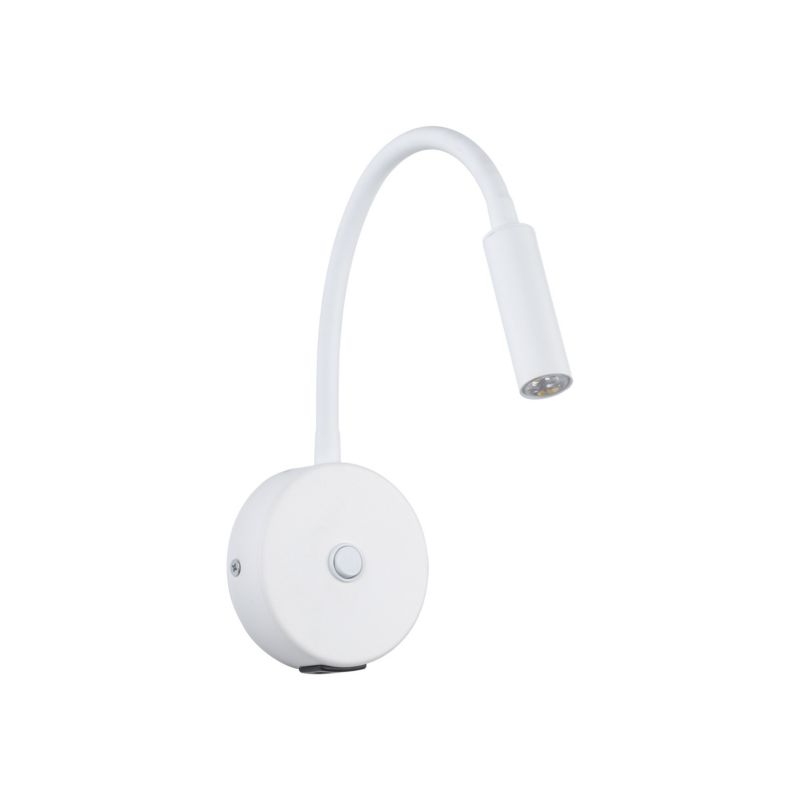 Kinkiet TK-Lighting Lagos biały 1 elastyczne ramię na łóżko Usb - 1 szt.