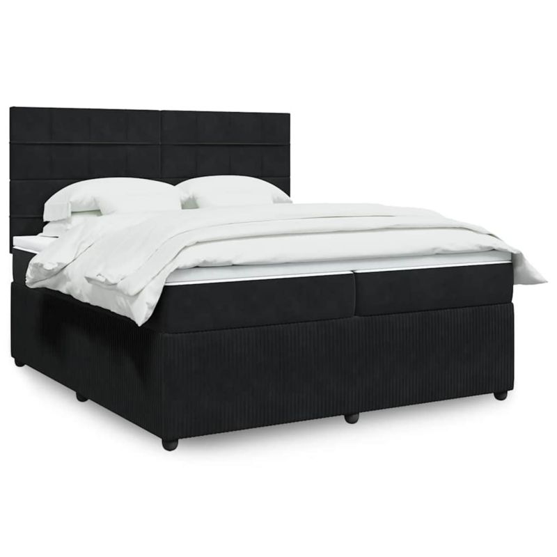 Łóżko z materacem WaszeMeble 200x200 cm czarny WM-3292432 1 szt.