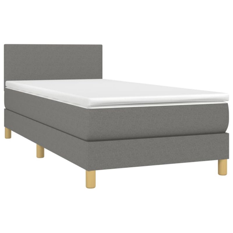 Łóżko kontynentalne WaszeMeble 100x200 cm ciemnoszara WM-3133534 1 szt.