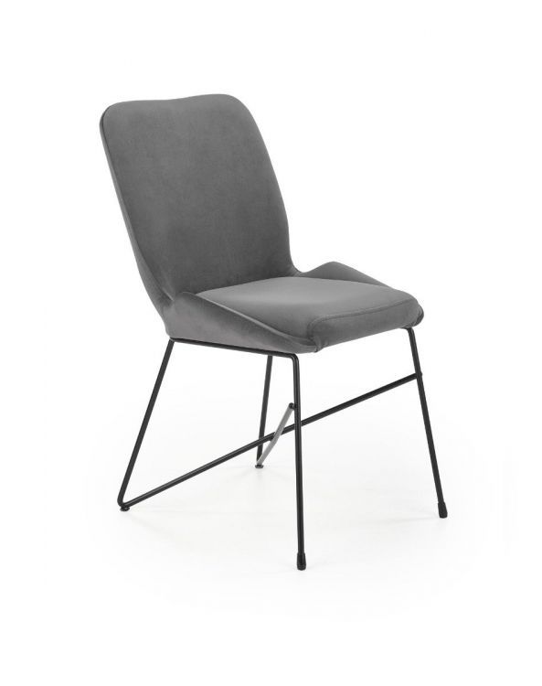 Krzesło Halmar tapicerowane K454 VELVET szare 1 szt