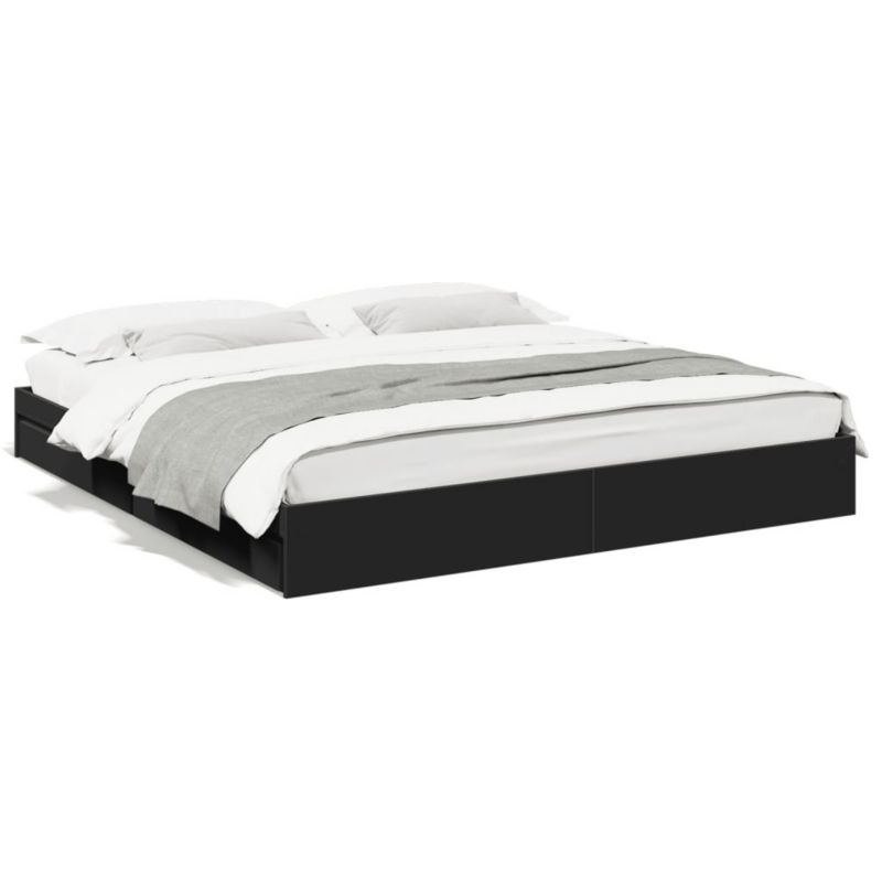 Łóżko drewniane WaszeMeble 200x200 cm czarna WM-3280630 1 szt.