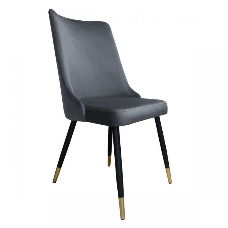 Krzesło CYPRIAN 2 BL VELVET GOLD ciemno szare ATOS 1 szt.