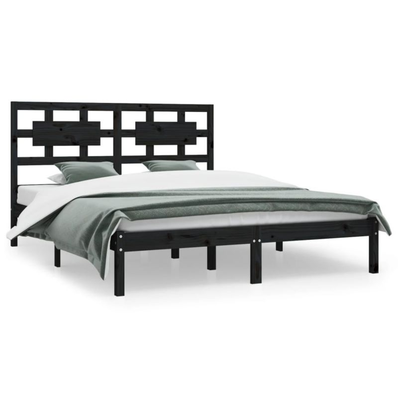 Łóżko drewniane WaszeMeble 200x200 cm czarna WM-3107377 1 szt.