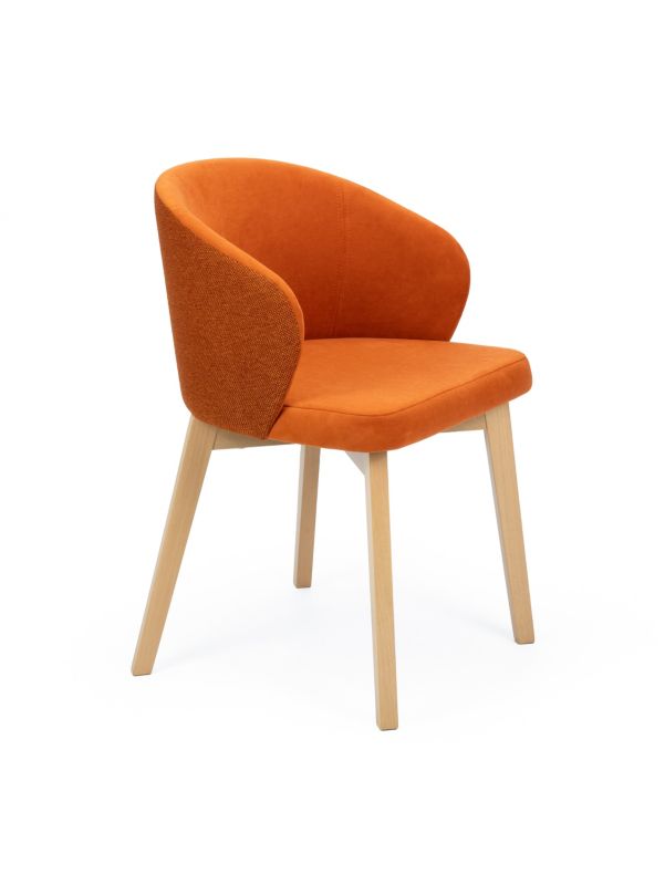 Krzesło tapicerowane Chairline FLAVIO 5 miedziane tkanina Dream Velvet 202.42 / Megan 357 dąb sonoma nogi 1 szt.