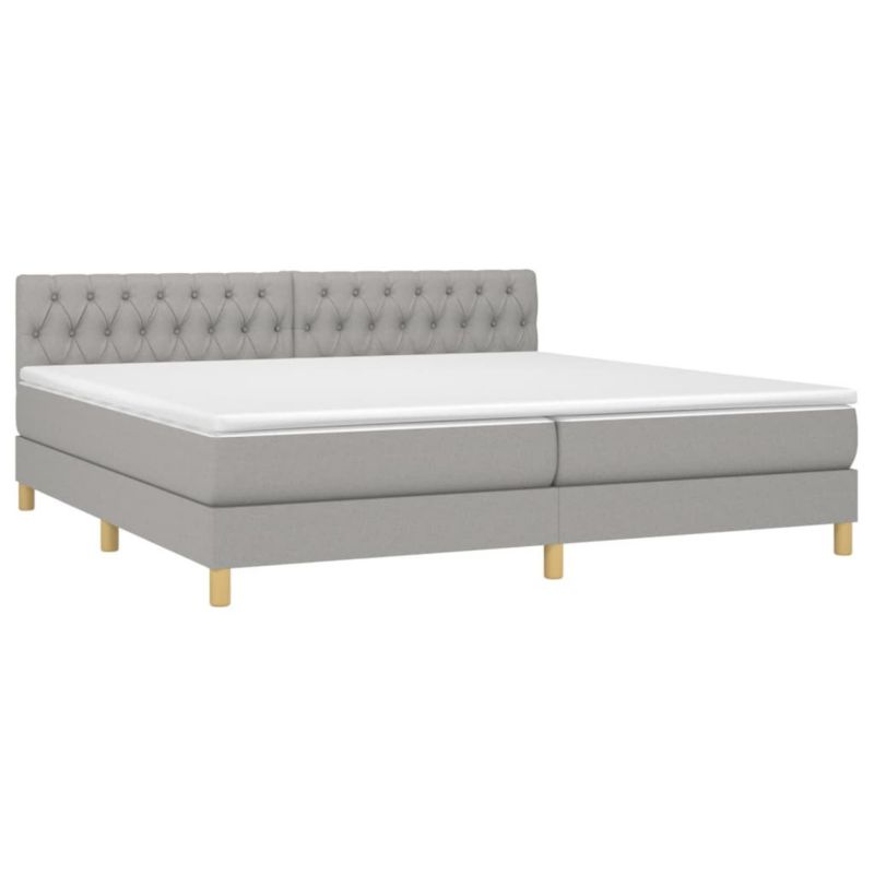 Łóżko kontynentalne WaszeMeble 200x200 cm jasnoszare WM-3133981 1 szt.