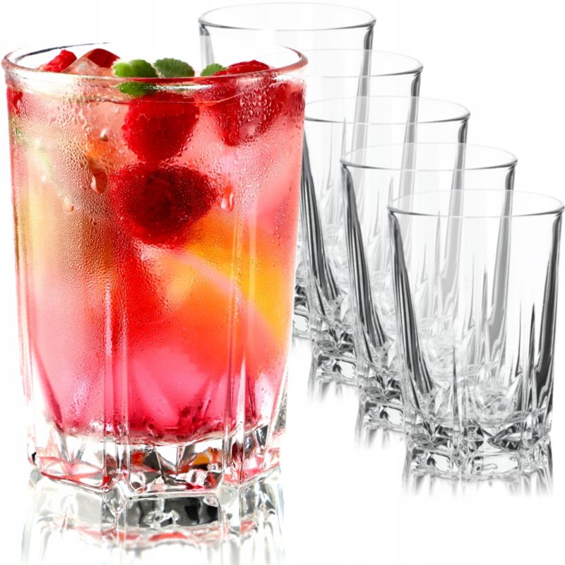 Szklanki KADAX Do Napojów Drinków Literatki 245ml 6szt.