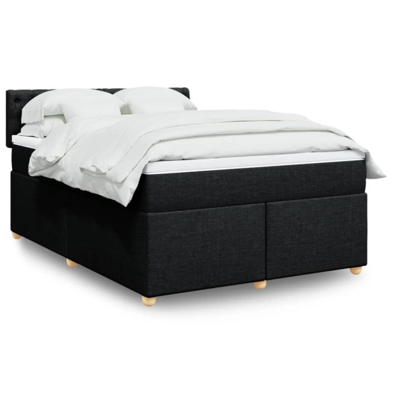 Łóżko z materacem WaszeMeble 160x200 cm Czarny tkanina WM-3286740 1 szt.
