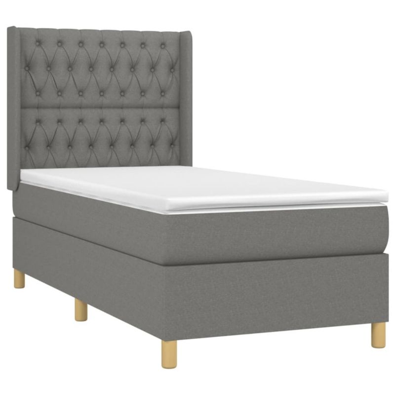 Łóżko kontynentalne WaszeMeble 90x200 cm ciemnoszara WM-3139086 1 szt.