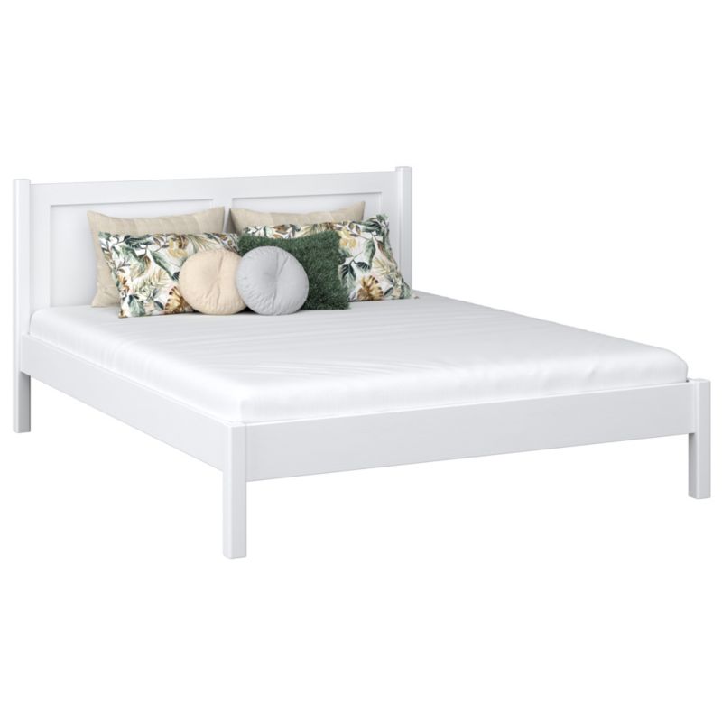 Drewniane łóżko N-WOOD podwójne N02 biały 160x200 1szt.