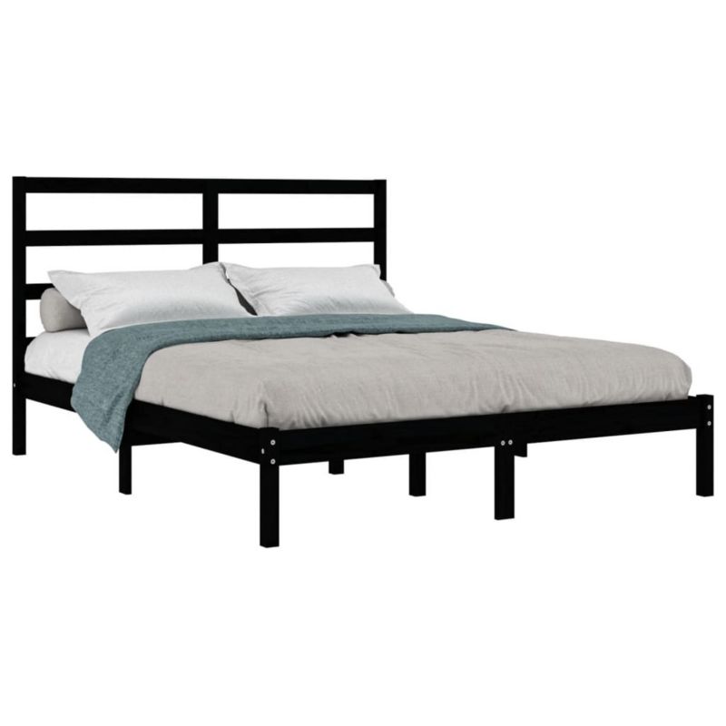 Łóżko drewniane WaszeMeble 140x190 cm czarna WM-3104917 1 szt.
