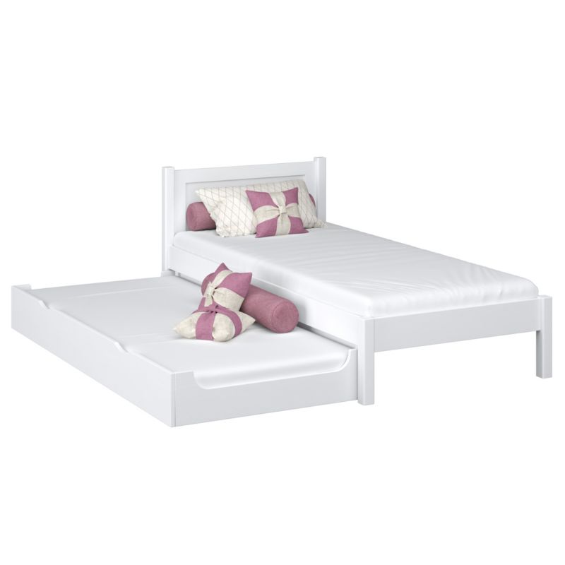 Łóżko pojedyncze N-WOOD z szufladą na materac N02 biały 120x190 1szt.
