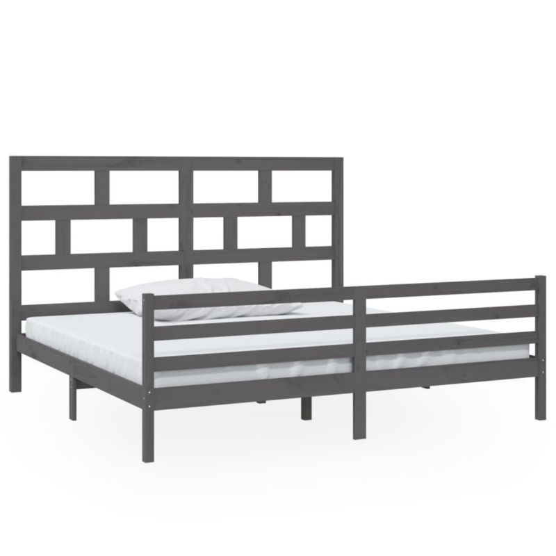 Łóżko drewniane WaszeMeble 200x200 cm szara WM-3101305 1 szt.