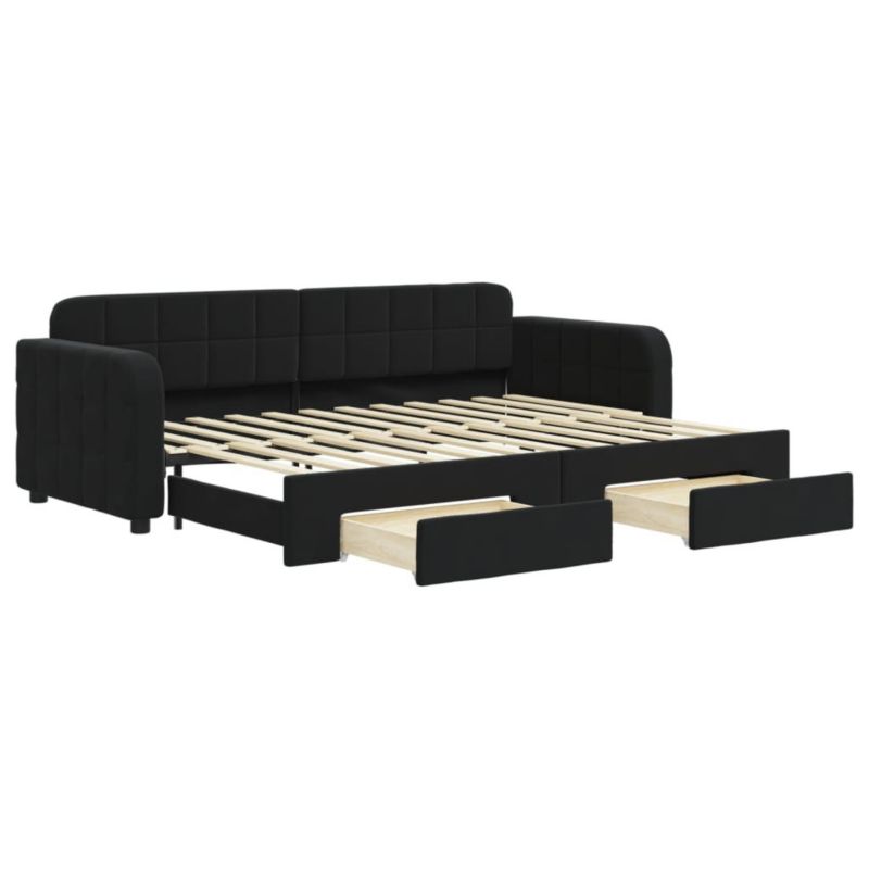 Łóżko dzienne WaszeMeble 80x200 cm rozsuwane czarne WM-3196974 1 szt.