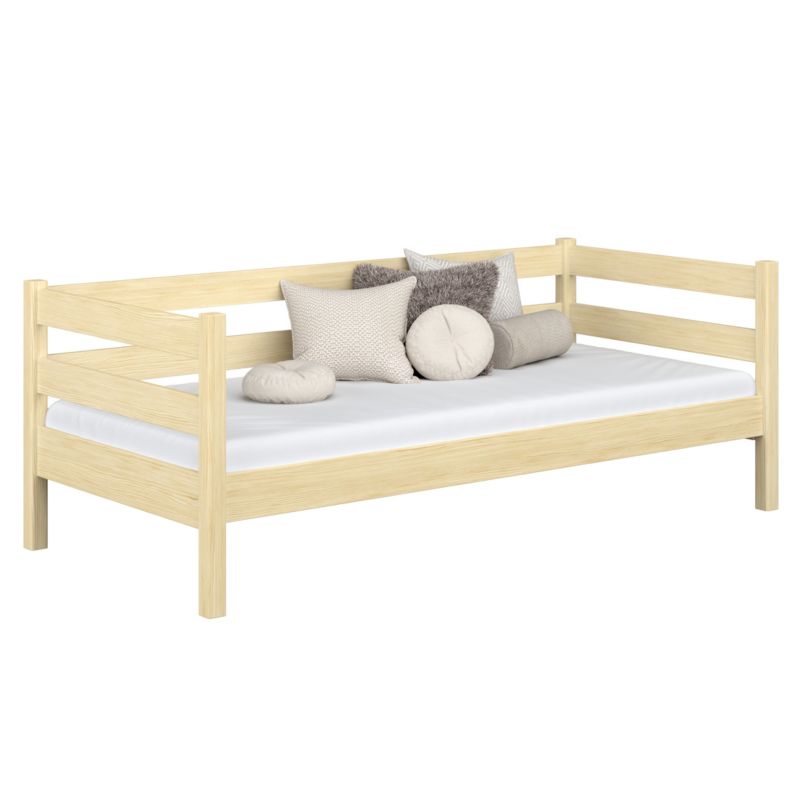 Drewniane łóżko N-WOOD sofa N01 sosna bezbarwna 120x190 1szt.