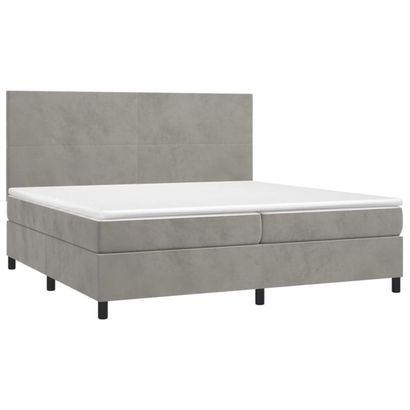Łóżko kontynentalne WaszeMeble 200x200 cm szare WM-3136023 1 szt.