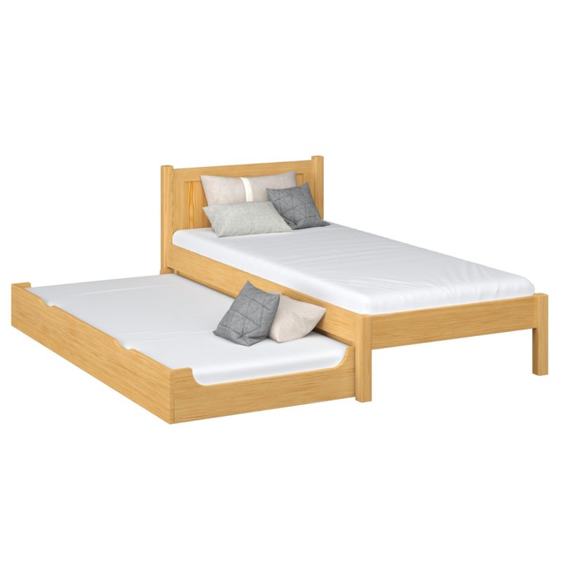 Łóżko pojedyncze N-WOOD z szufladą na materac N02 sosna naturalna 100x180 1szt.