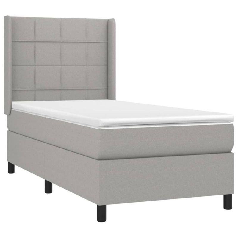 Łóżko kontynentalne WaszeMeble 90x200 cm jasnoszare WM-3138285 1 szt.