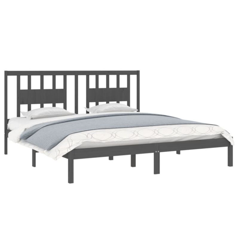 Łóżko drewniane WaszeMeble 200x200 cm szara WM-3104085 1 szt.