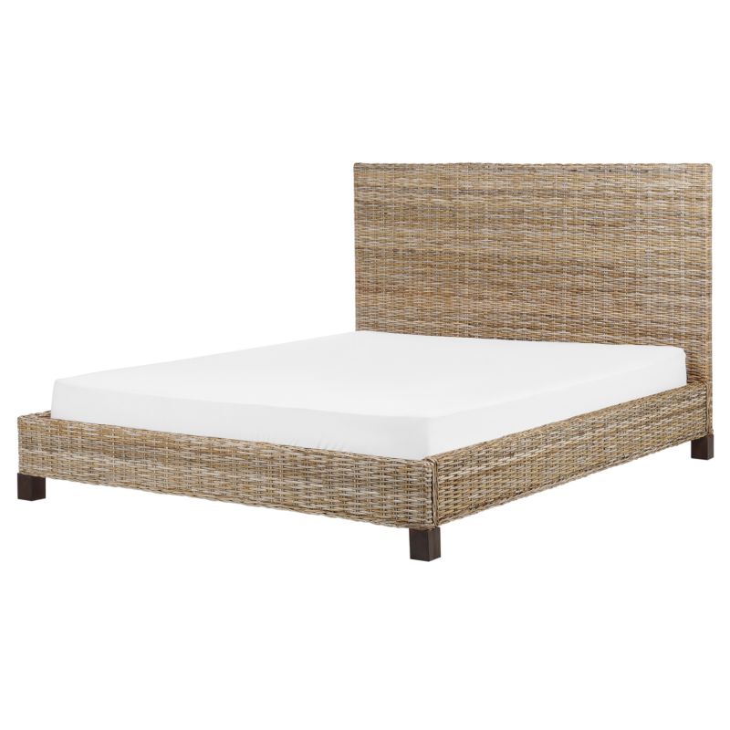 Łóżko Rattan Salbris 160 x 200 cm Naturalny 1 szt.