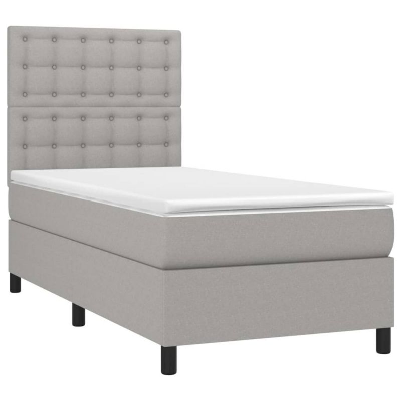 Łóżko kontynentalne WaszeMeble 90x190 cm jasnoszare WM-3135157 1 szt.