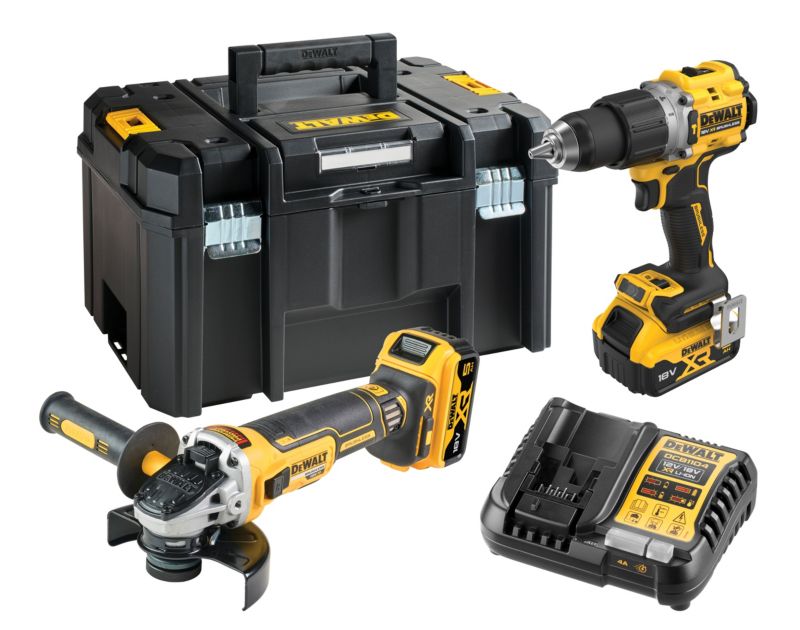 Wiertarko-wkrętarka udarowa + szlifierka DeWalt 18 V 2 x 5 Ah