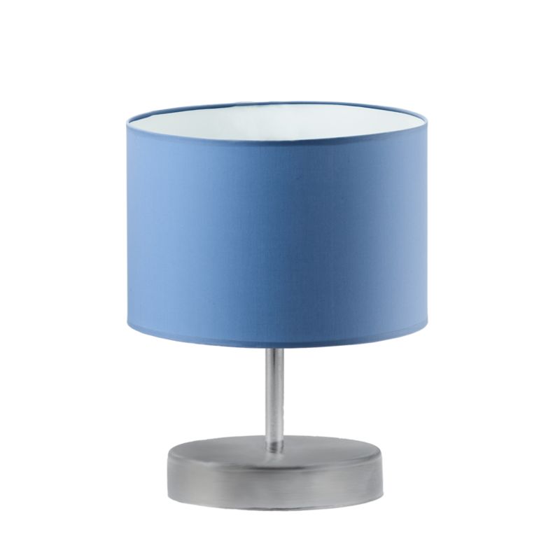 Lampka Nocna Volta Light Factory Picolo Abażur Srebrny/Niebieski Walec 1xE27 1szt.