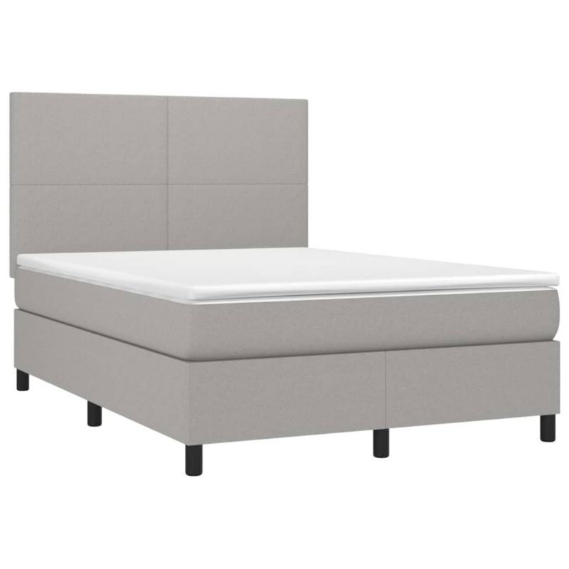 Łóżko kontynentalne WaszeMeble 140x200 cm jasnoszare WM-3134717 1 szt.