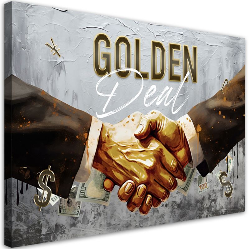 Obraz do salonu pokoju nowoczesny Feeby Golden Deal Szary 60x40cm 1szt