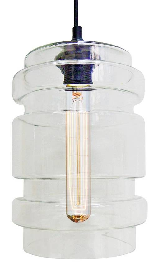 Biała lampa wisząca szklana z regulacją wysokości do salonu Decorado