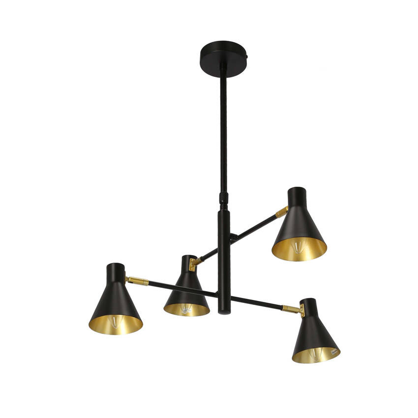 Czarna lampa sufitowa wisząca loft do biura LESS 4xE14 metal