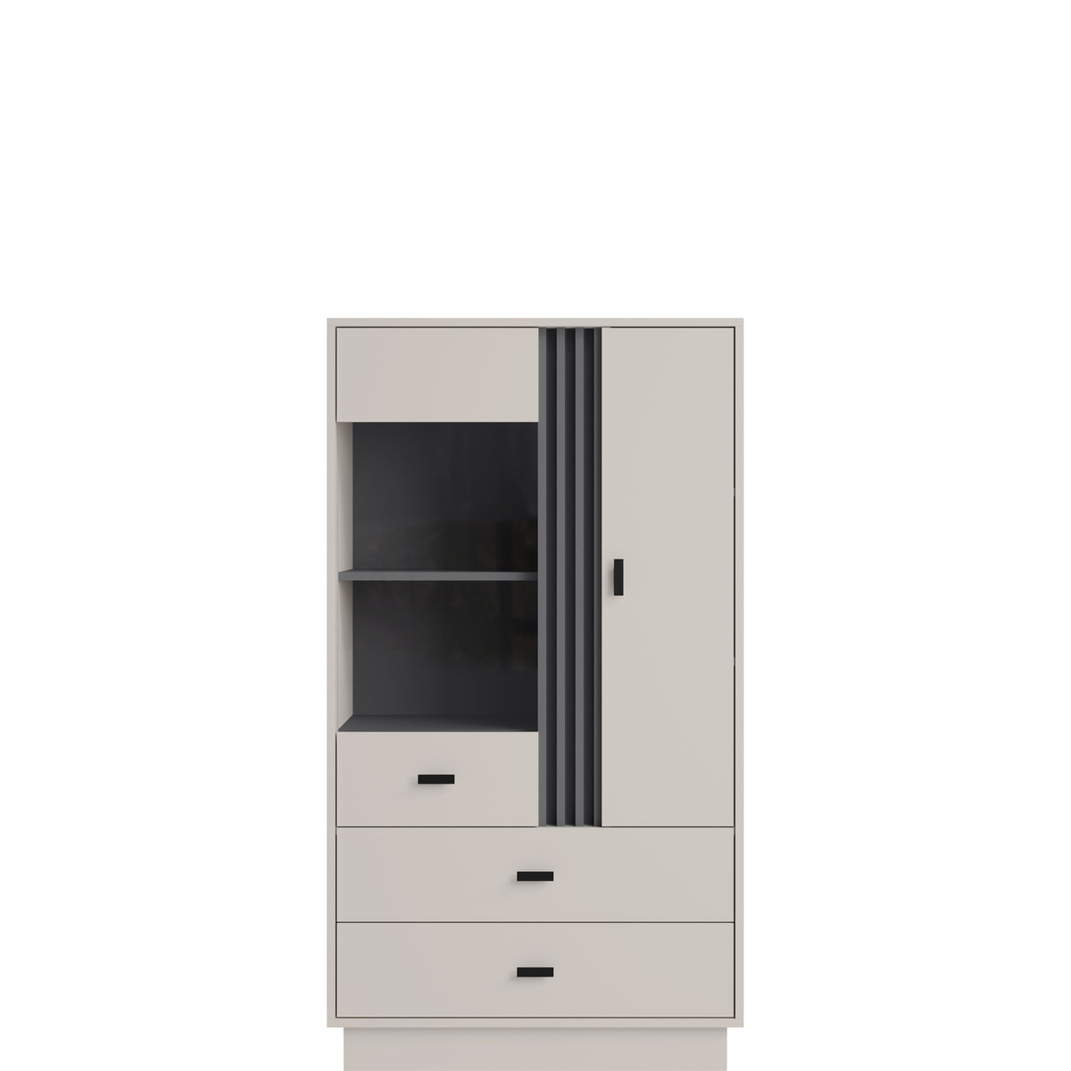 Witryna na książki do salonu 80 cm kaszmir AGRA