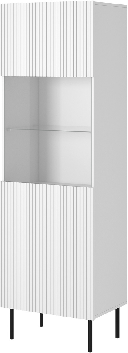 Witryna do salonu na książki 60 cm na nóżkach PELIO biały