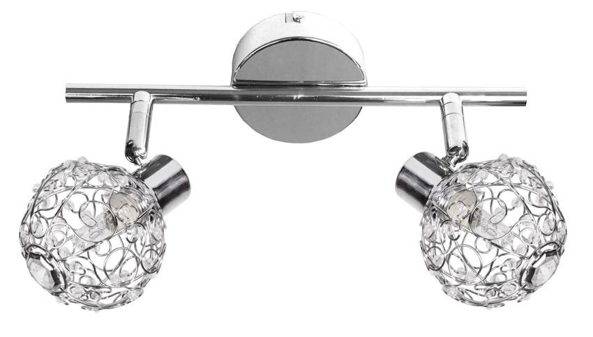 Chromowa lampa sufitowa plafon 2-punktowa do salonu COLLAR metal