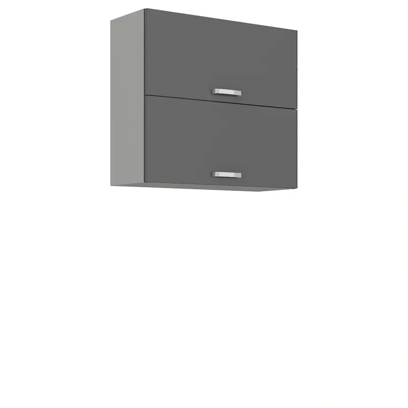 Nowoczesna szafka kuchenna wisząca szary połysk 80 cm SILVER