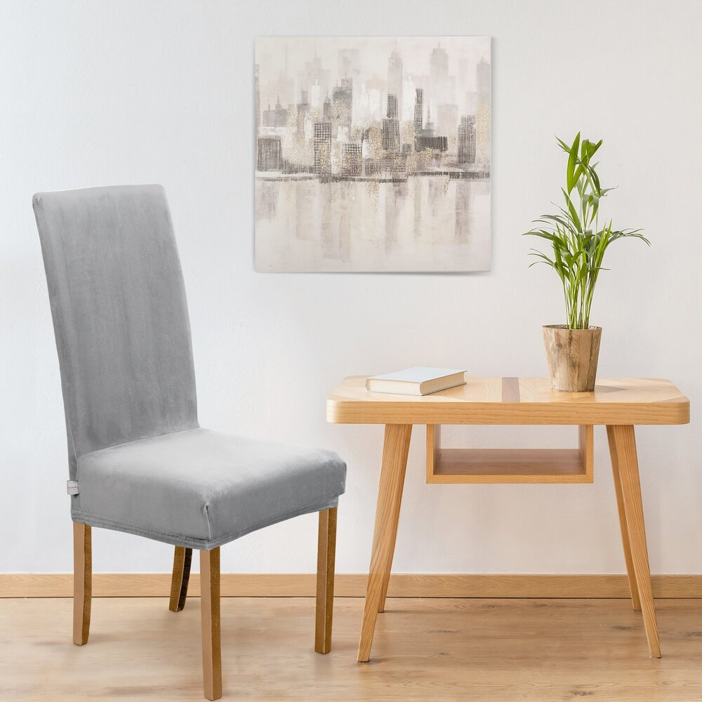Pokrowiec na krzesło wodoodporny srebrny 35x30x55 cm LUNEO stretch