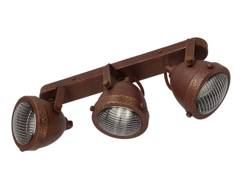 Rdzawa lampa sufitowa listwa 3-punktowa do salonu FRODO metal