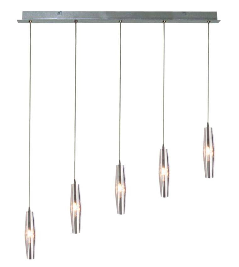 Chromowana lampa wisząca szklana regulowana do salonu GALAXY nowoczesna
