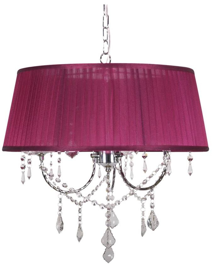 Czerwono-szara lampa sufitowa wisząca glamour do salonu MALVA 3 metal